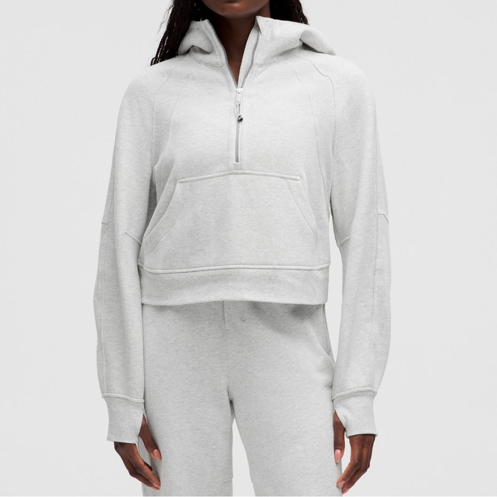 STEAL NWOT Lululemon Scuba over-sized half zip hoodie; light gray; XS/S